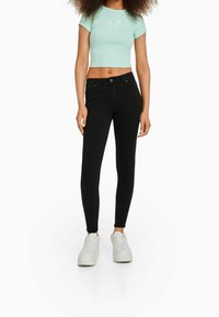 Bershka Vaqueros pitillo - black