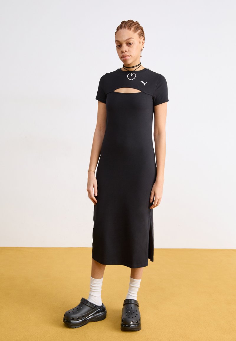 puma classic cut out dress WARDROBE MIDI - Jersey dress Womens Clothing Color:Red1 Sheath dress fastens_None Women's Designer Black Dresses
