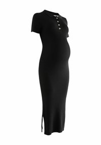 MATERNITY COLLARED - Gebreide jurk - black