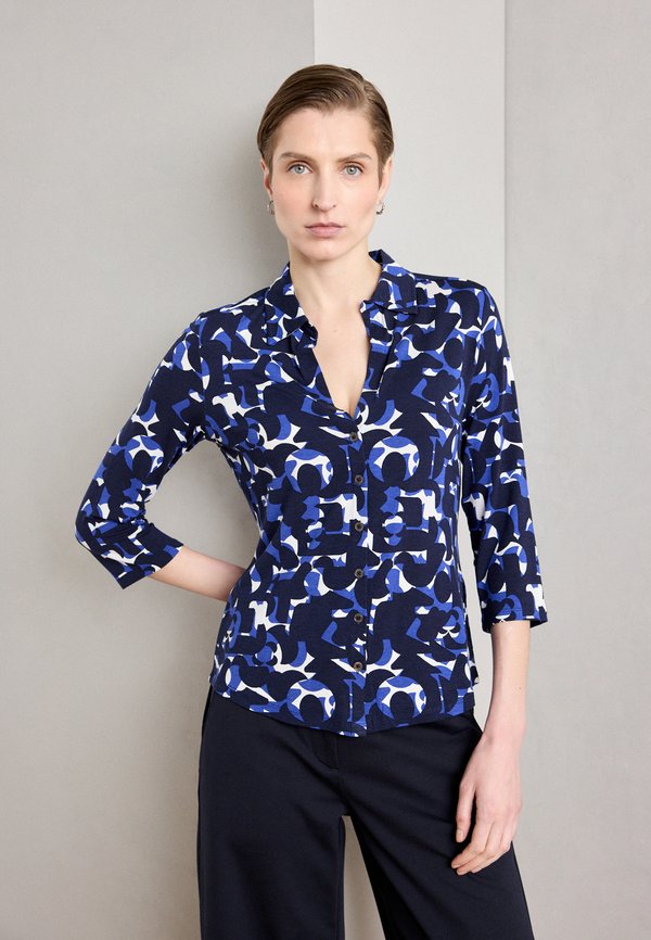 LONG SLEEVE COLLAR AOP - Button-down blouse