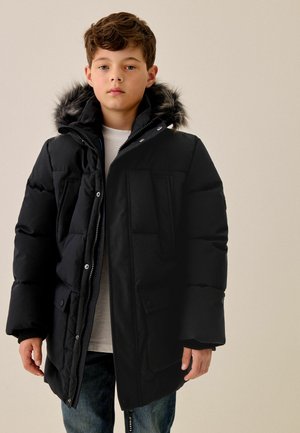 Next, REGULAR FIT - HEAVYWEIGHT SHOWER RESISTANT FAUX FUR TRIM PARKA COAT - Téli kabát - black