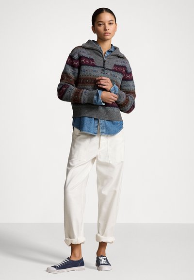 Polo Ralph Lauren FAIR ISLE WOOL HALF-ZIP SWEATER - Džemperis - grey multi