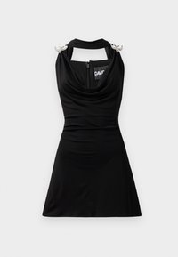 SWALLOW BIRD COWL NECK MINI DRESS - Îmbrăcăminte de ocazie - black/silver