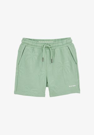 Svetlozeleni bombažni šortsi z vezeninami palm tree, elastičnim pasom, prilagodljivo vrvico in stranskima žepoma. Ime blagovne znamke: Blue Ridge.