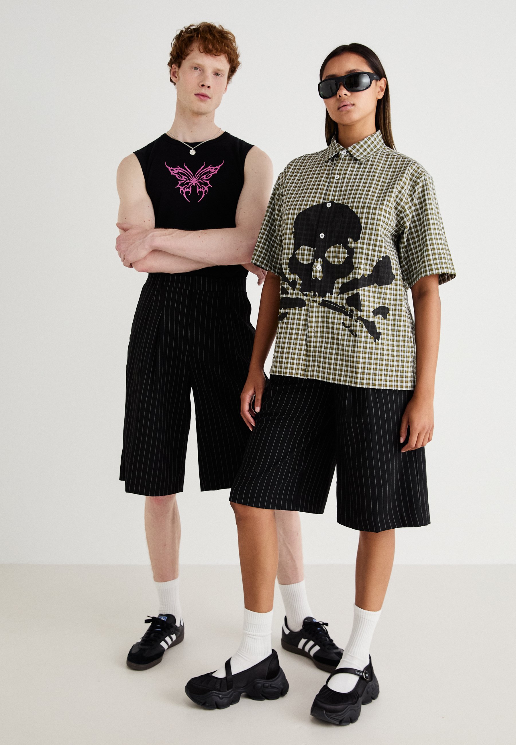 関税送料込【JADED LONDON】Black Printed XL Goliath Shorts Black Goliath Tailored Shorts | Jaded London | Clothing