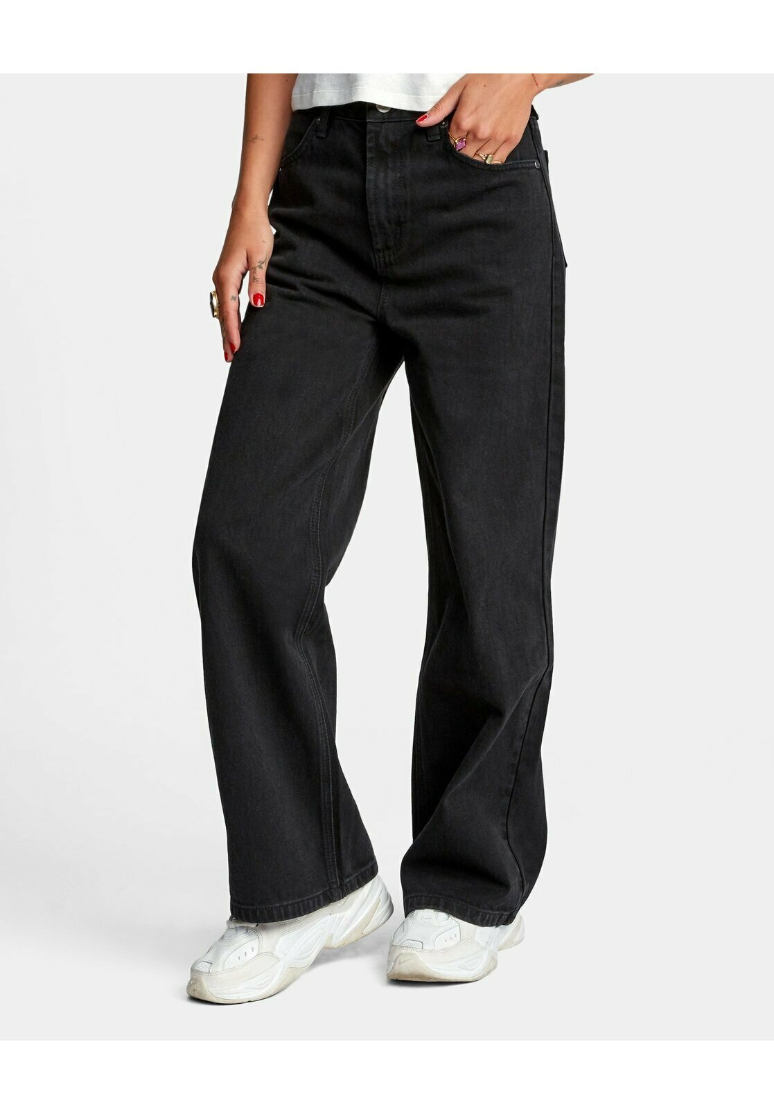 RVCA ÉVASÉ FEMME - Jeans Straight Leg - vintage black/schwarz - Zalando.de