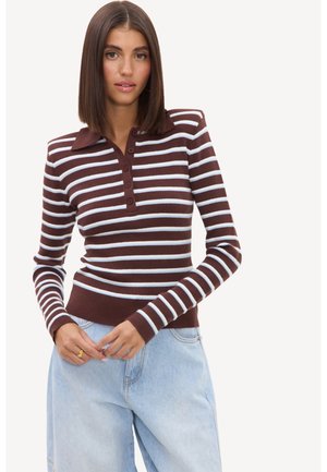 LOAVIES, UNTAMED EMOTION - Polo - brown stripes