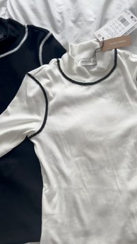 Anna Field 2 PACK - Pamata T-krekls - off-white/black