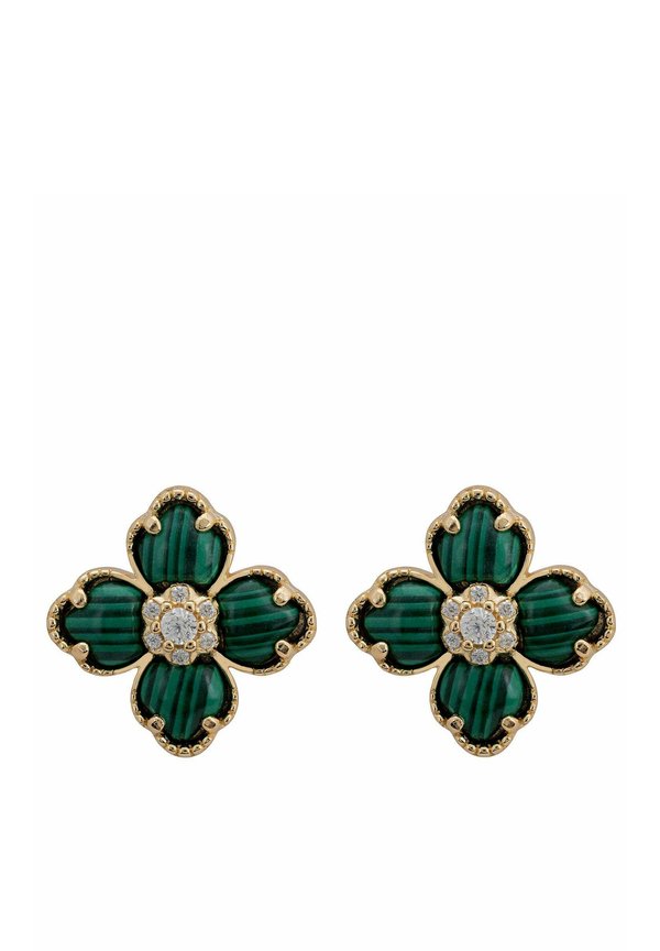 FLOWER CLOVER MALACHITE STUD - Earrings3