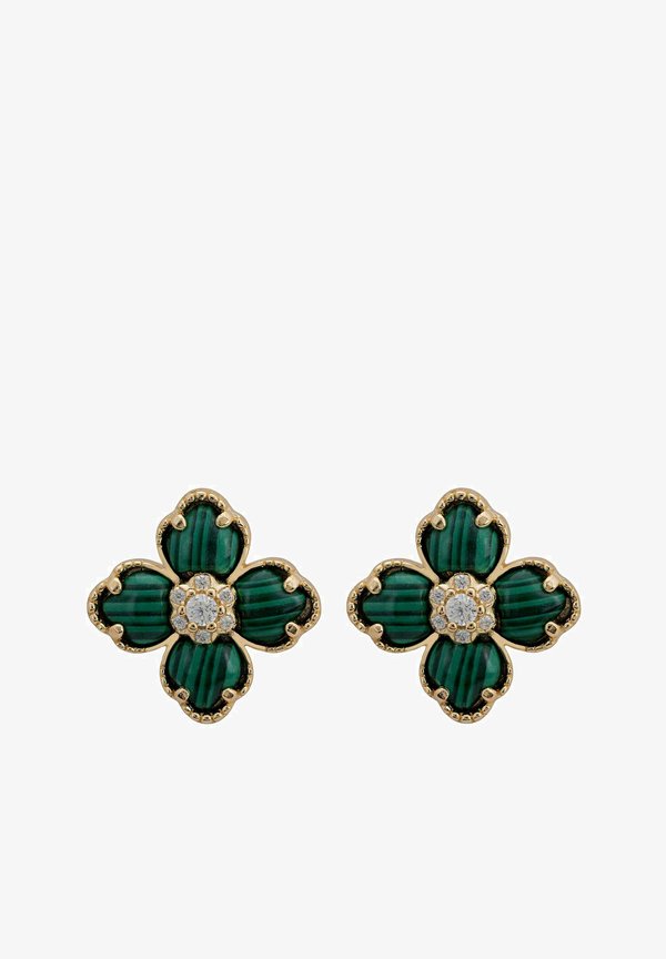 FLOWER CLOVER MALACHITE STUD - Earrings3