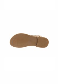 Suola in gomma marrone con una presa texture. Presenta una forma rettangolare con una leggera curvatura alla punta. Nessun marchio o motivo visibile.