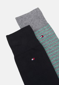 Tommy Hilfiger MEN SMALL STRIPE 2 PACK - Meias - grey melange/green