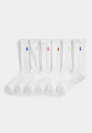 Polo Ralph Lauren EMBROIDERED PONY CREW SOCK 6 PACK - Sokker - white