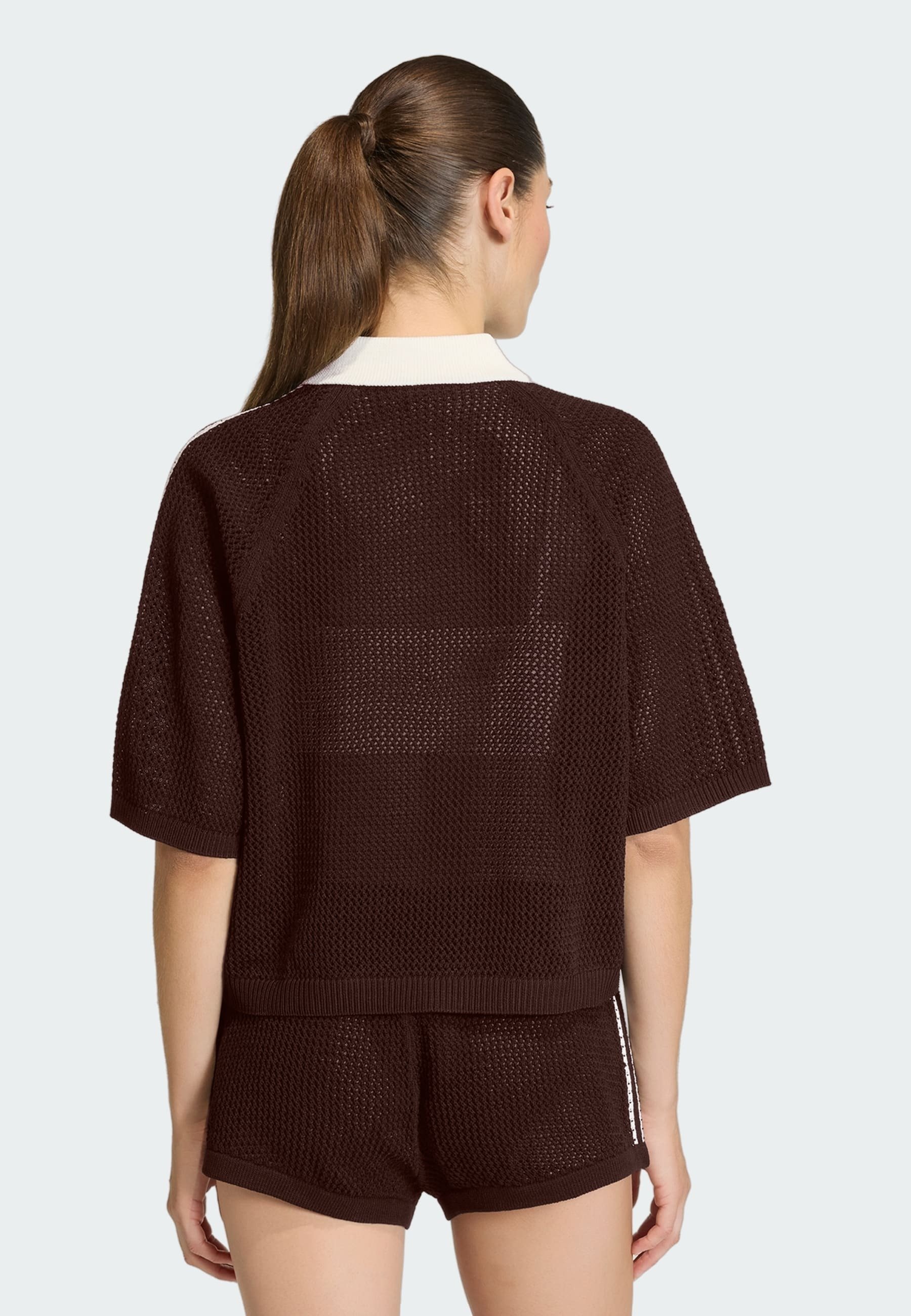 adidas Originals CROCHET - Polo shirt - aurora coffee/dark brown
