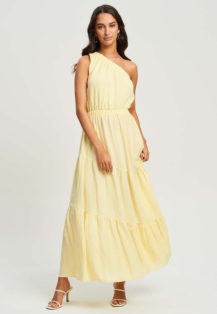 strapless open back dress Elysium Yellow Maxi Dress