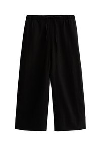 LINEN BLEND CROPPED - Broek - black