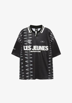 PULL&BEAR, LES JEUNES FOOTBALL - T-SHIRT - Polo - black
