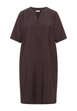 Cecil, KNEE-LENGTH DRESS WITH SPLIT NECK - Day dress - brown cacao