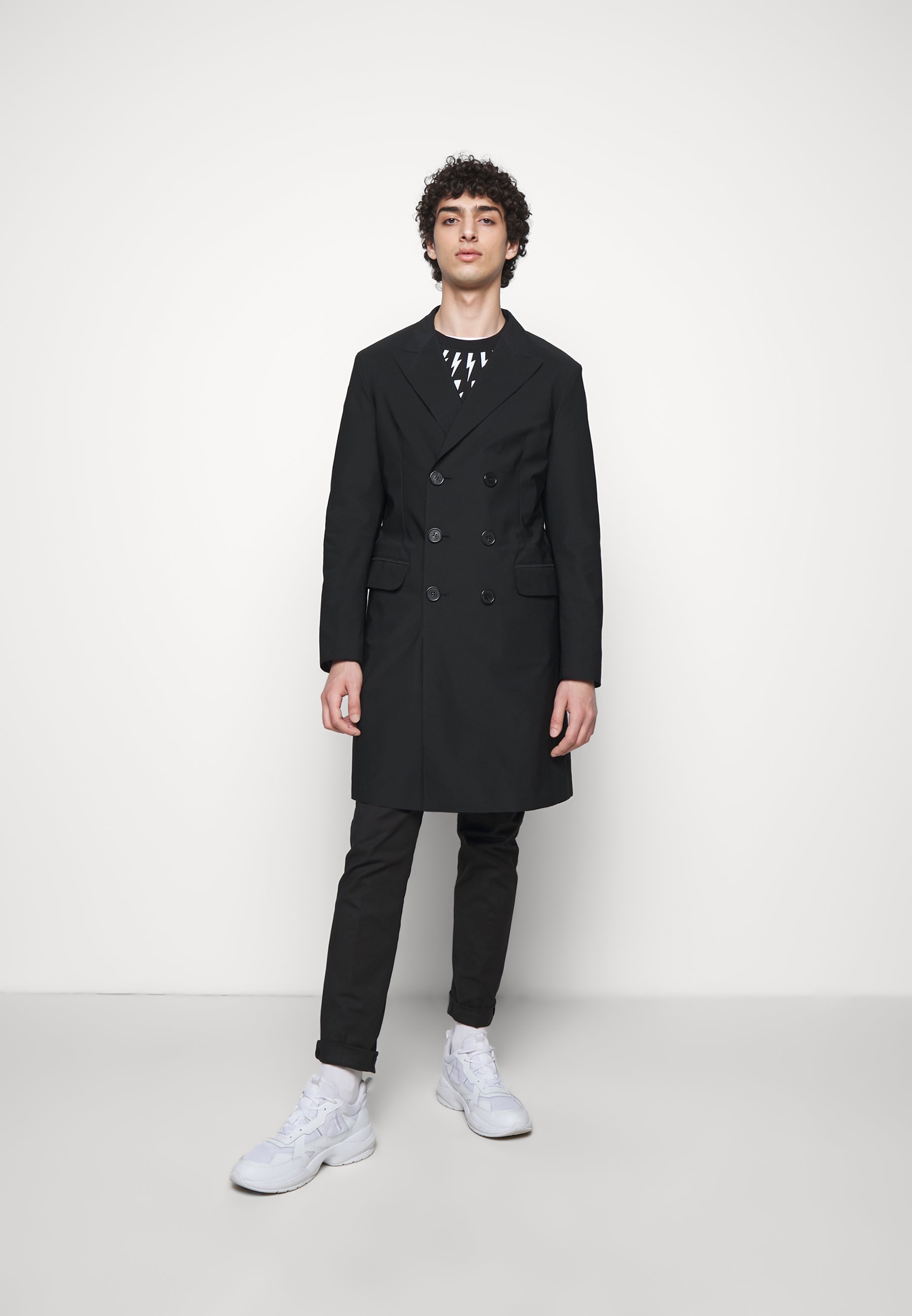 long black double breasted coat