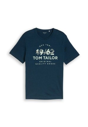 TOM TAILOR, FINE STRIPE - Tričko s potlačou - navy blue petrol injected
