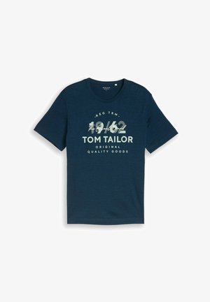 TOM TAILOR, FINE STRIPE - Tričko s potlačou - navy blue petrol injected