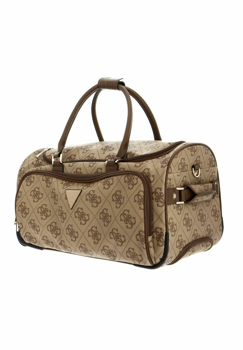 brown guess duffle bag