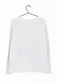 Långärmad, ljusgrå sweatshirt med rundad halsringning, mjuk textur och sidospår i fållen för bättre passform och komfort.