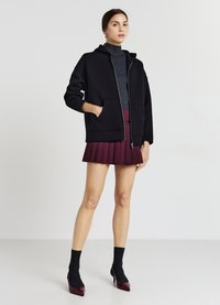 Calliope CON CAPPUCCIO - Felpa con zip - ultrablack