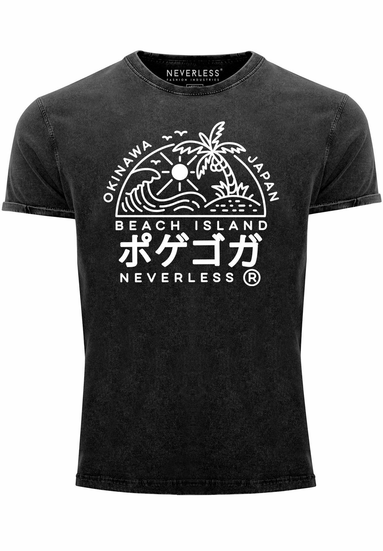 Neverless Herren T-Shirt Mit Drachen-Print – Asiatisches Design Für Urbanen Streetstyle