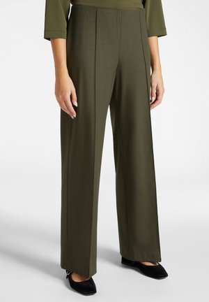 GAMBA LARGA CON ZIP SU LFIANCO - Stoffhose - verde