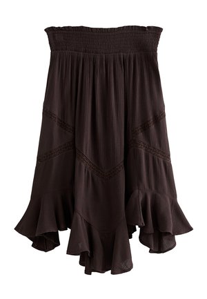 New Look, ASYMMETRIC INSERT MIDI - A-lijn rok - dark brown