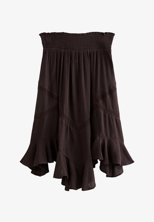 New Look, ASYMMETRIC INSERT MIDI - A-lijn rok - dark brown