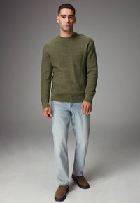 Next CREW NECK TEXTURED  - REGULAR FIT - Džemper - khaki green