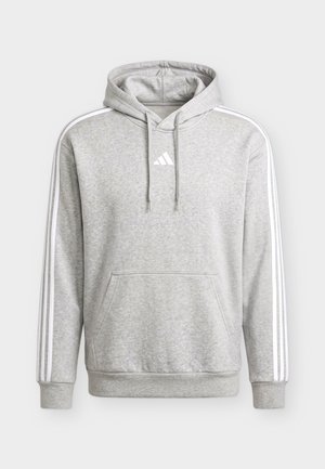 adidas Sportswear, ESSENTIALS 3 STRIPES HOODIE - Hoodie - medium grey heather/white