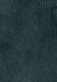Dark gray corduroy fabric with vertical ribbed texture, featuring subtle variations in shade, ideal for various textile applications.