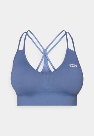 ICANIWILL DEFINE SEAMLESS V SHAPE BRA - Sportmelltartó közepesen nehéz sportoláshoz - dusty twilight blue