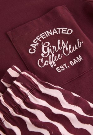 Next, PETITE FIT - SHORT PYJAMAS SET  . - Nachtwäsche Set - burgundy red  pink wobbly stripe