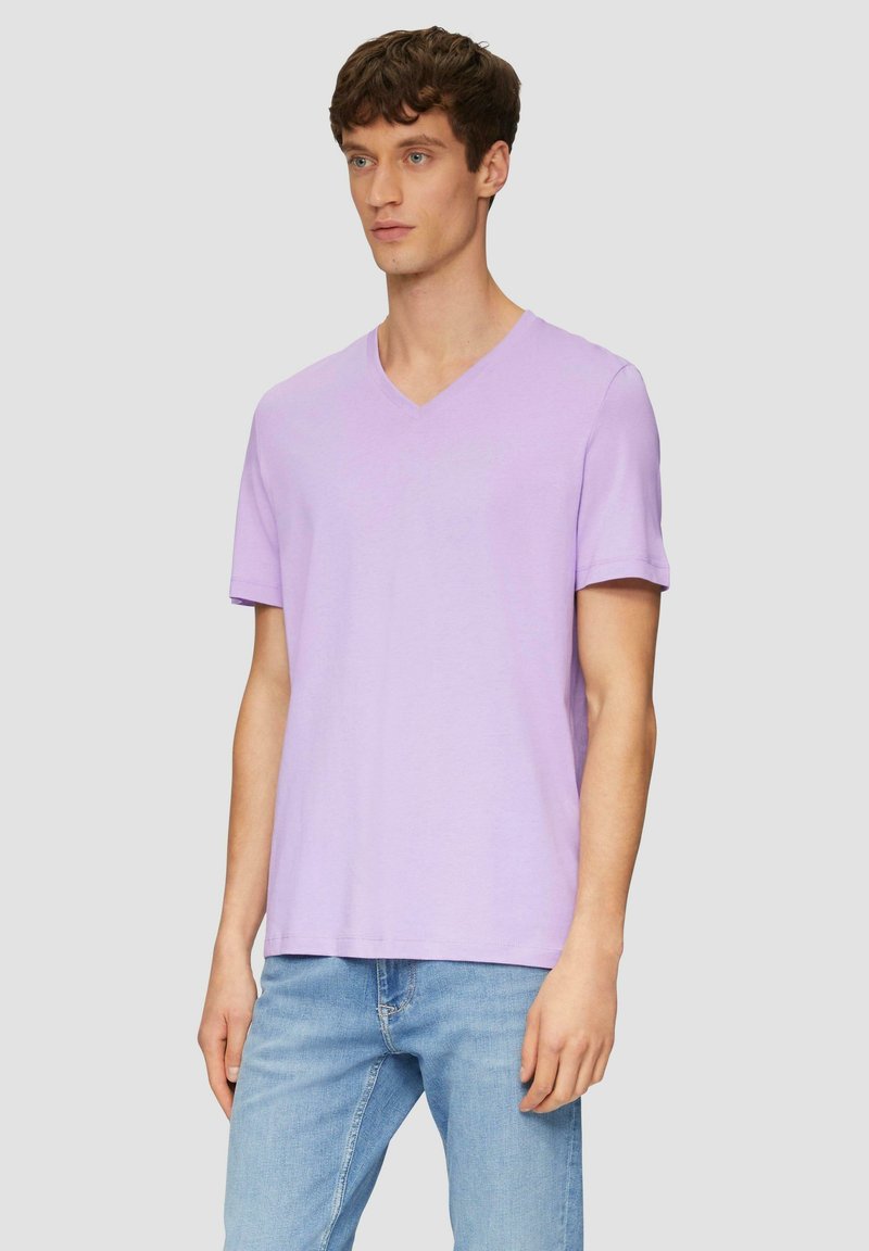 s.Oliver MIT V-AUSSCHNITT - T-shirt basic - lavendel