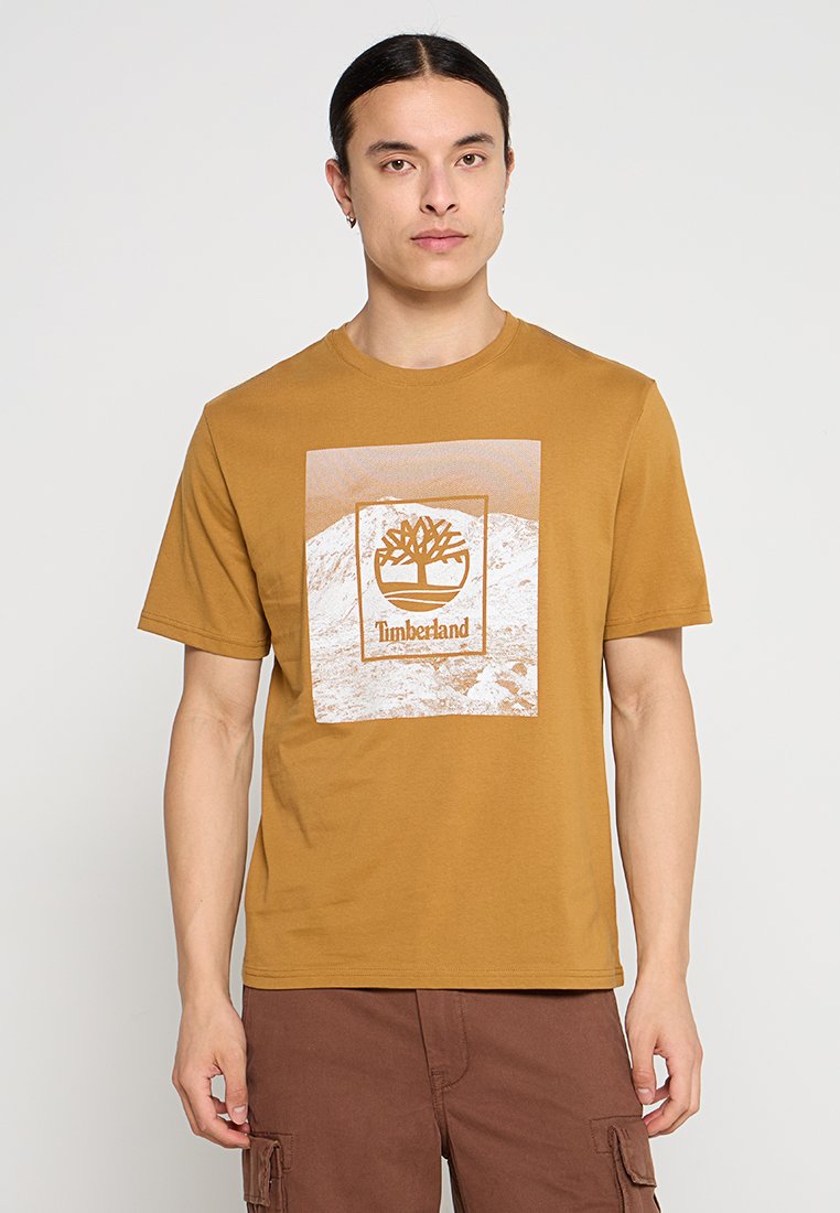 Timberland T-shirt print mosterdgeel Timberland T-shirt print mosterdgeel