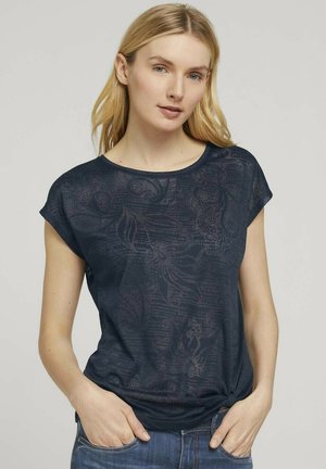 MIT KNOTENDETAIL - T-shirt print - blue paisley design