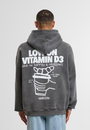 Kapuzenpullover - washed black