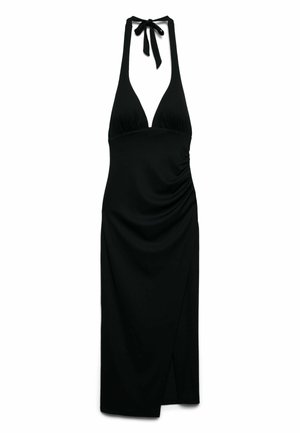Terranova, VESTITO LUNGO HALTERNECK CON COPPE E SPACCO - Tubino - nero