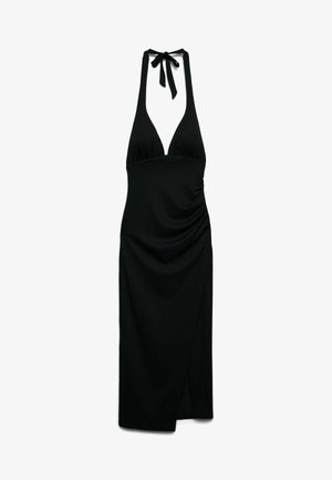 Terranova, VESTITO LUNGO HALTERNECK CON COPPE E SPACCO - Tubino - nero