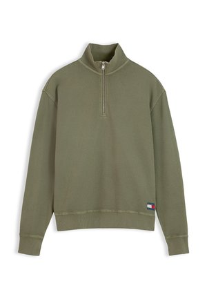Tommy Jeans, WAFFLE LABEL HALF ZIP - Φούτερ - rocky mountain