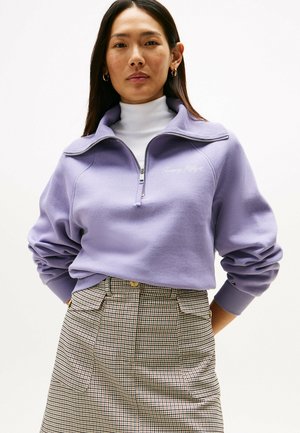 CLASSIC SCRIPT HALF ZIP - Felpa - lavender ash