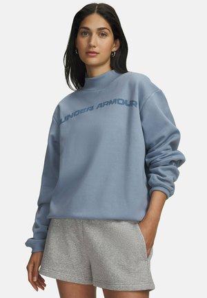 Under Armour, ICON FLEECE WORDMARK MOCK NECK - Fleece trui - blue wind