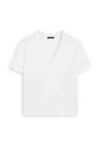 V-NECK SHORT SLEEVE - T-Shirt basic - white