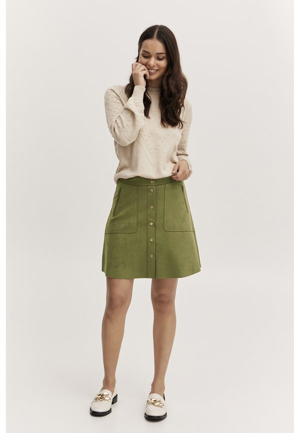 BYDOSA - A-line skirt - olive night2