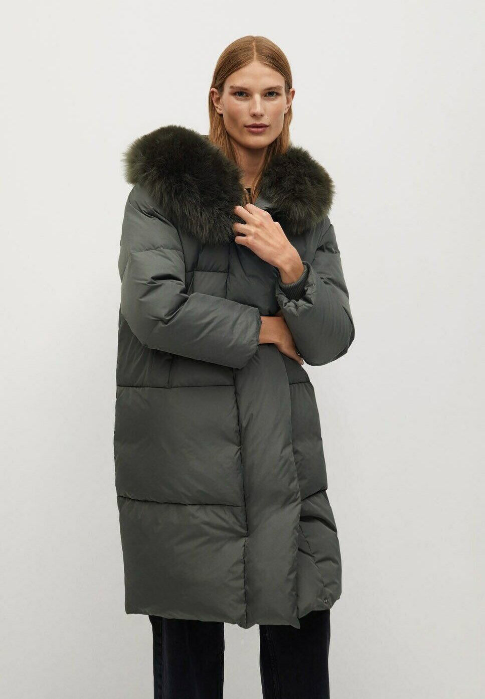 Mango khaki puffer coat Clearance