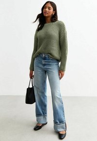 New Look MOSS STITCH CREW-NECK  - Stickad tröja - olive